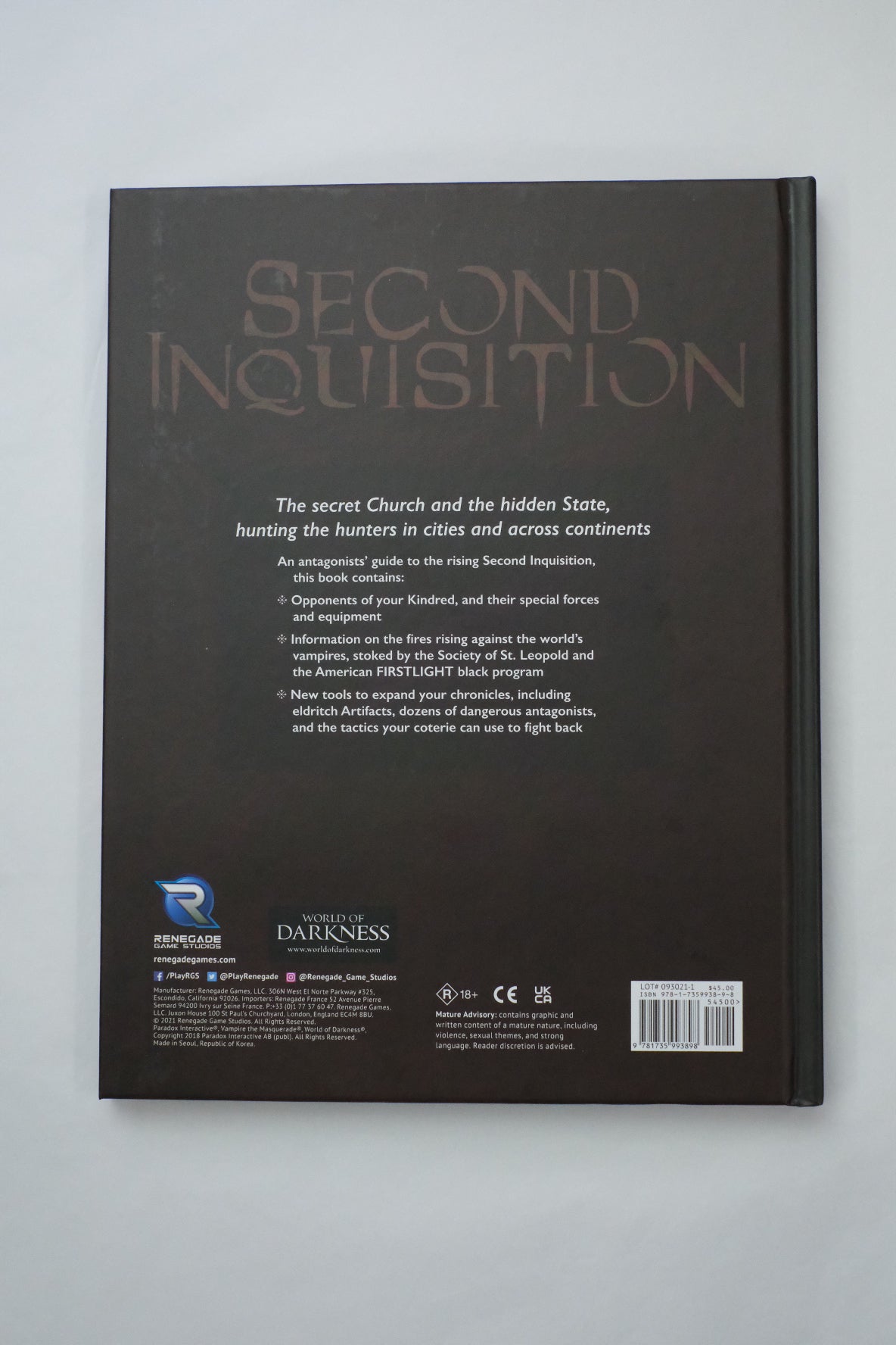 Vampire: The Masquerade 5th Edition - The 2nd Inquisition Sourcebook